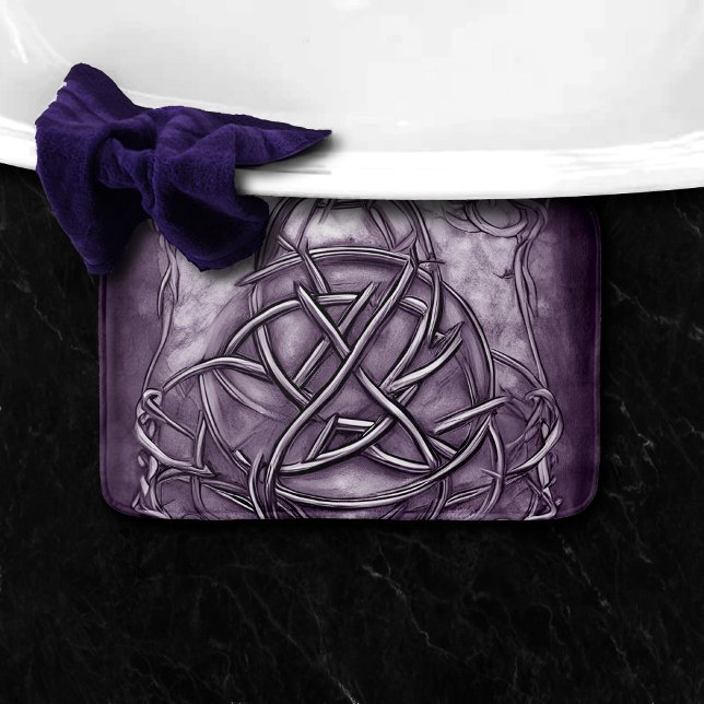Triquetra Trinity Knot Lavender Purple Faux Metal Bath Mat (Creator Uploaded)