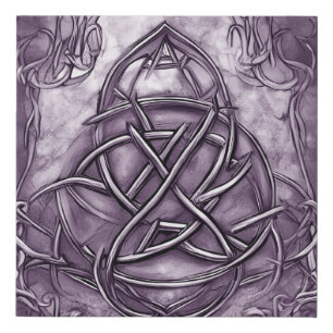 Triquetra Trinity Knot Lavender Purple Faux Metal Canvas Print