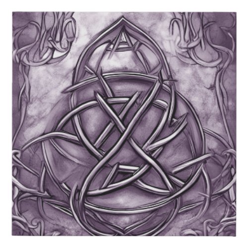 Triquetra Trinity Knot Lavender Purple Faux Metal Faux Canvas Print