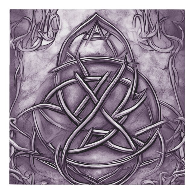 Triquetra Trinity Knot Lavender Purple Faux Metal Faux Canvas Print (Front)
