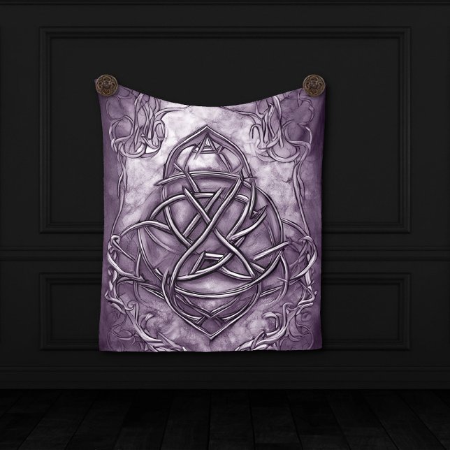 Triquetra Trinity Knot Lavender Purple Faux Metal Fleece Blanket (Creator Uploaded)