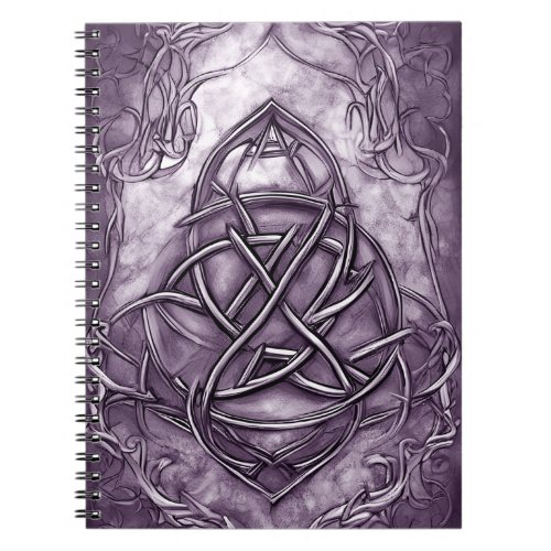 Triquetra Trinity Knot Lavender Purple Faux Metal Notebook