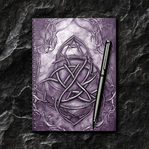 Triquetra Trinity Knot Lavender Purple Faux Metal Notebook