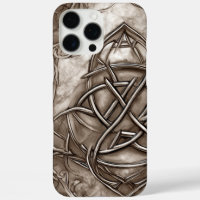 Triquetra Trinity Knot Sepia Faux Metallic Tin