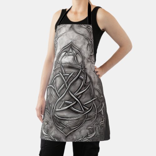 Triquetra Trinity Knot Silvery Pewter Faux Metal Apron