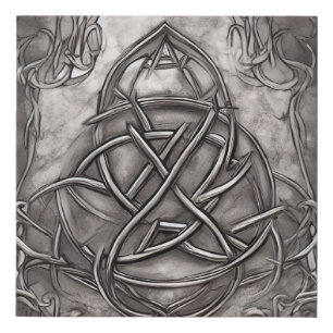 Triquetra Trinity Knot Silvery Pewter Faux Metal Canvas Print