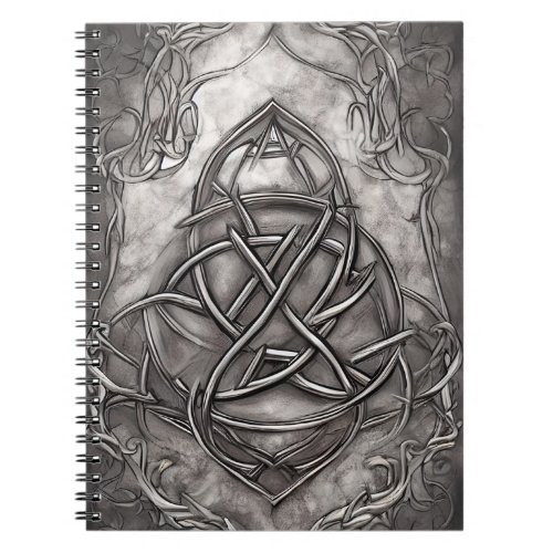 Triquetra Trinity Knot Silvery Pewter Faux Metal Notebook