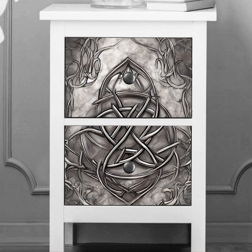 Triquetra Trinity Knot Silvery Pewter Faux Metal Tissue Paper