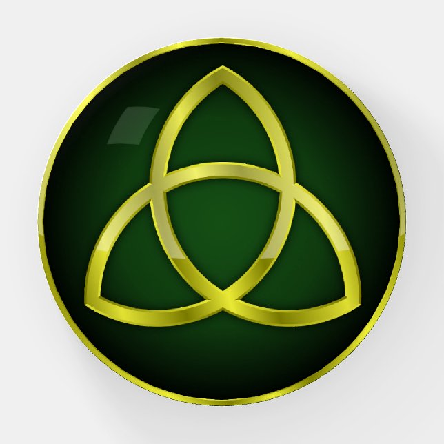 Triquetra Trinity Symbol Paperweight (Front)