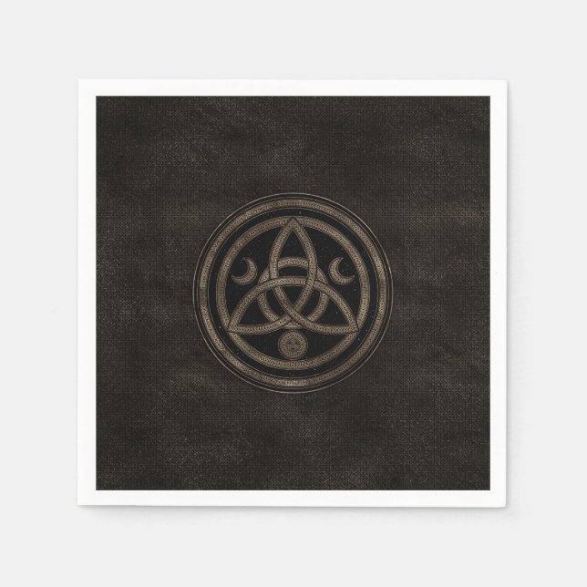 Triquetra Triple Moon Celtic Ornament Napkins (Front)