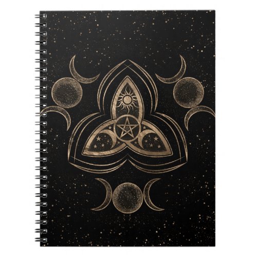 Triquetra Triple Moon Ornament with Pentagram Notebook