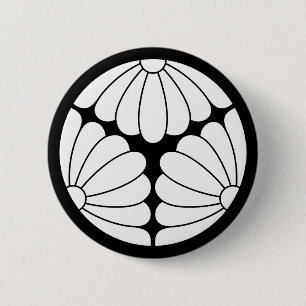 Trisected chrysanthemums pinback button