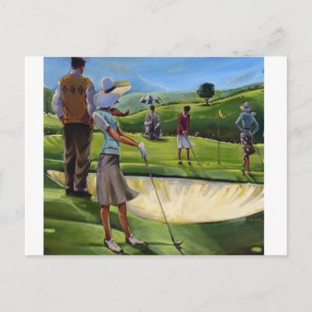 Trish Biddle - Ladies Golf Postcard by trishbiddle at Zazzle