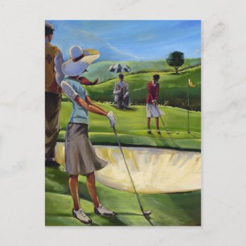 Trish Biddle - Ladies Golf Postcard by trishbiddle at Zazzle