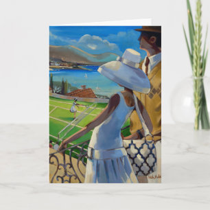Trish Biddle - Tennis on the Riviera Card
