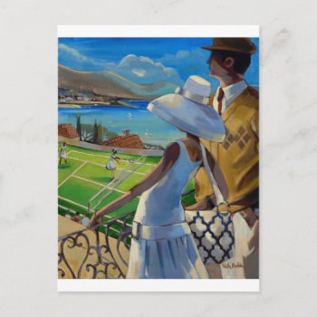 Trish Biddle - Tennis On The Riviera Postcard by trishbiddle at Zazzle