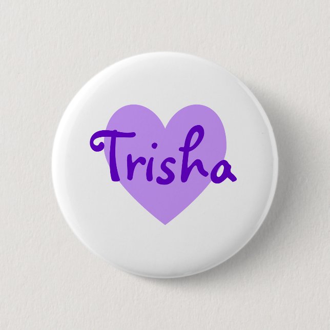 Trisha in Purple Pinback Button (Front)