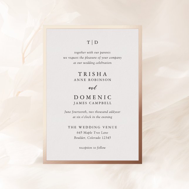 Trisha Modern Wedding Foil Invitation (Creator Uploaded)