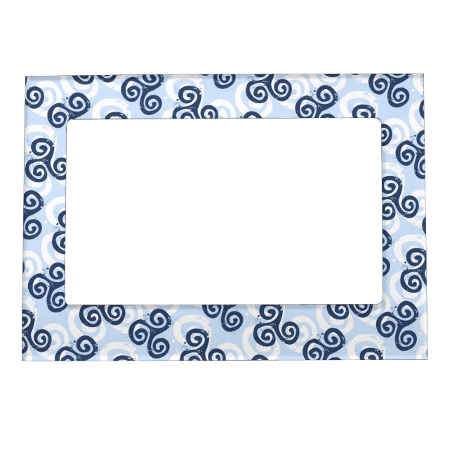 Triskel Celtic Pattern Coastal Blues Magnetic Frame (Front)