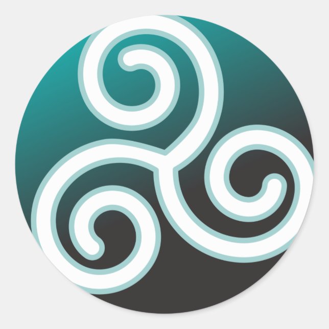 Triskele Celtic Spiral Classic Round Sticker (Front)