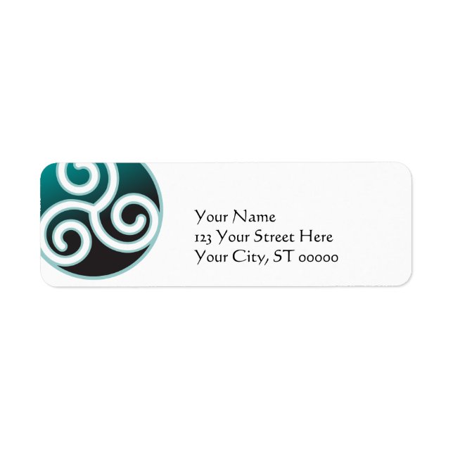 Triskele Celtic Spiral Label (Front)
