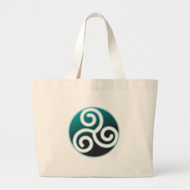 Triskele Celtic Spiral Large Tote Bag (Front)