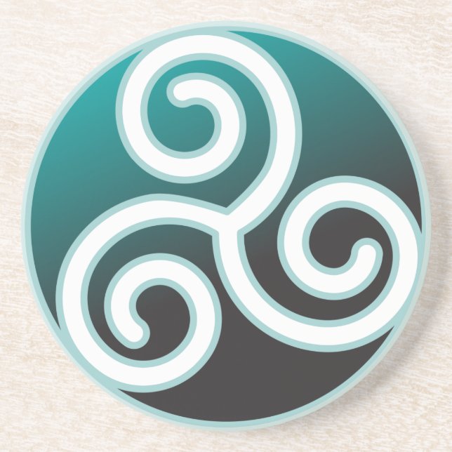 Triskele Celtic Spiral Sandstone Coaster (Front)