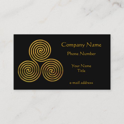 Triskele-gold Business Card Template