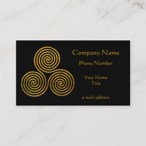 Customizable Triskele-gold Business Card Template