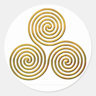 Triskele-gold Classic Round Sticker