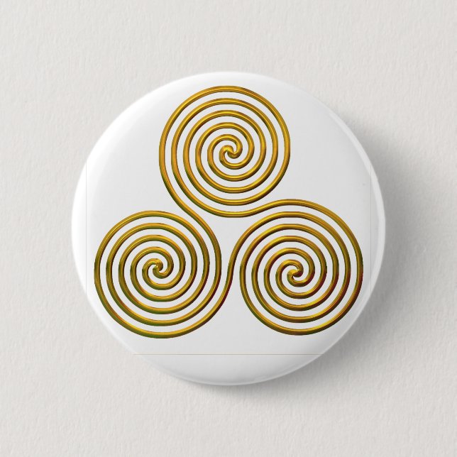 Triskele-gold Pinback Button (Front)