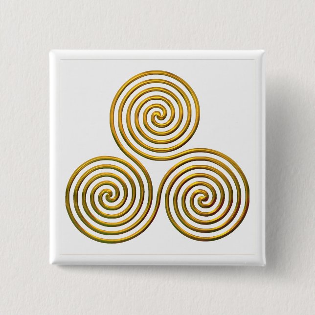 Triskele-gold Pinback Button (Front)