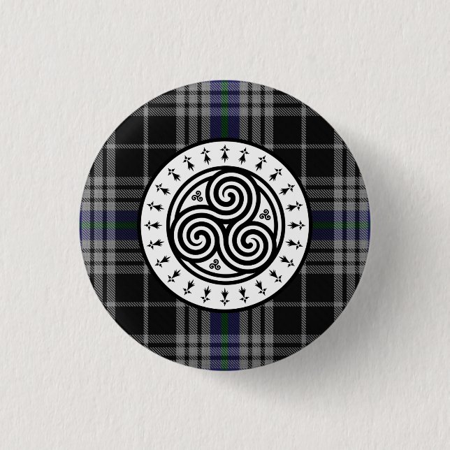 Triskele & Tartan National Breizh Button (Front)