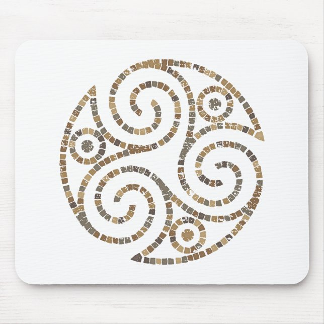 Triskelion Celtic – Triple spiral symbol – Mosaic  Mouse Pad (Front)