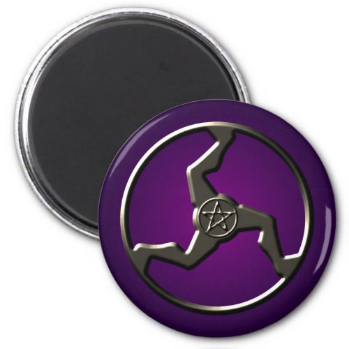 Triskelion Pentagram Ancient Symbols Purple Magnet