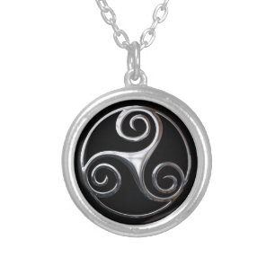 Triskelion Silver Plated Necklace