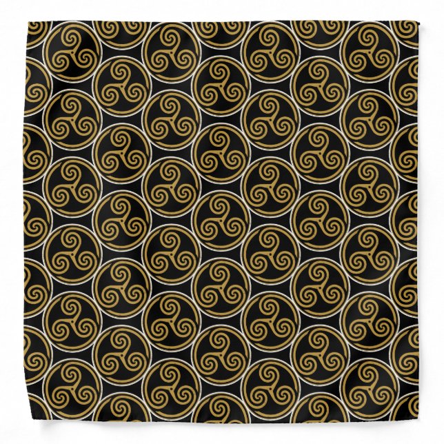 TRISKELION TRIPLE CELTIC SPIRAL BANDANA (Front)