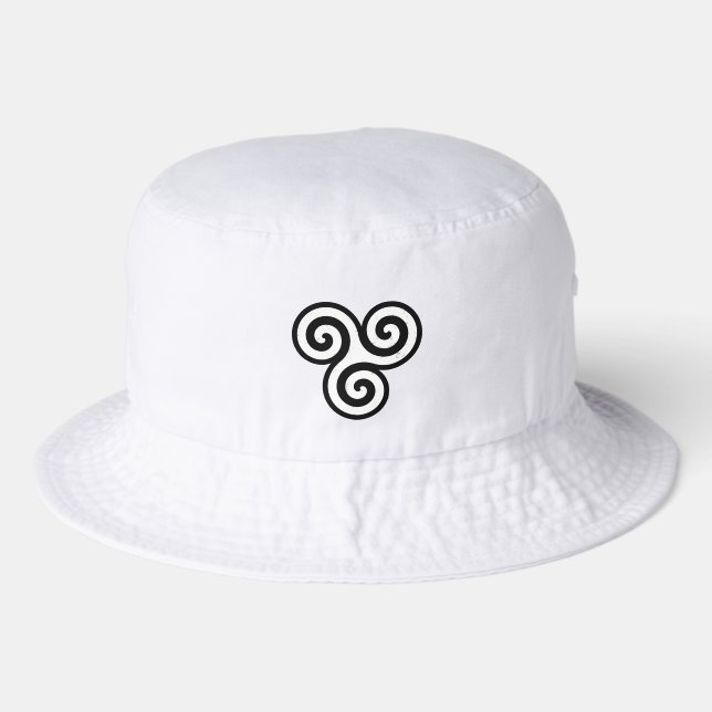 TRISKELION TRIPLE CELTIC SPIRAL BUCKET HAT (Front)