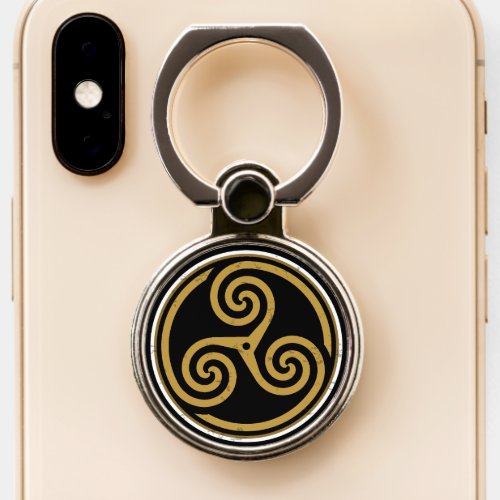 TRISKELION TRIPLE CELTIC SPIRAL PHONE RING STAND