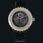 Triskelion Wrist Watch<br><div class="desc">The triskelion is also known as the tri-spiral or “Spiral of Life.” The Greek term triskelion literally means “three-legged, ” and this sign looks very much like three legs running. The three spirals in the triskelion are interconnected with no open ends thus creating one continuous line. Each spiral turns in...</div>