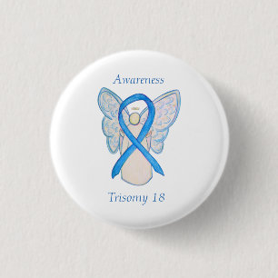 Trisomy 18 Awareness Angel Ribbon Art Pin