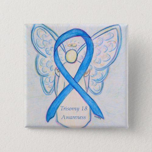 Trisomy 18 Awareness Angel Ribbon Art Pin