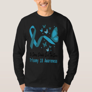 Trisomy 18 Awareness Butterfly Support Light Blue  T-Shirt