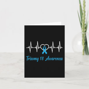 Trisomy 18 Awareness Light Blue Ribbon Love Heartb Card