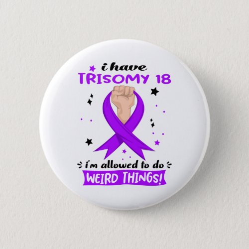 Trisomy 18 Awareness Month Ribbon Gifts Button