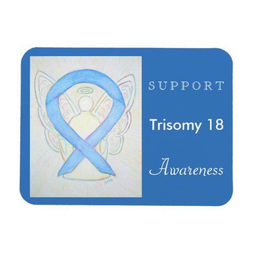Trisomy 18 Awareness Ribbon Angel Magnet