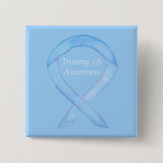 Trisomy 18 Awareness Ribbon Custom Art Pin 5476