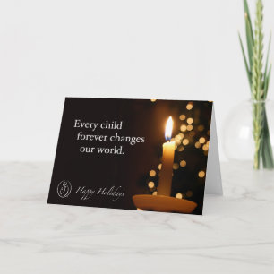 Trisomy 18 Foundation Happy Holidays Candle Quote Holiday Card