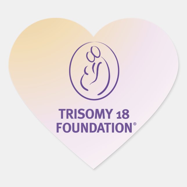 Trisomy 18 Foundation Logo - Heart Sticker (Front)