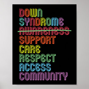 Trisomy 21 Down Syndrome Awareness Rainbow Poster